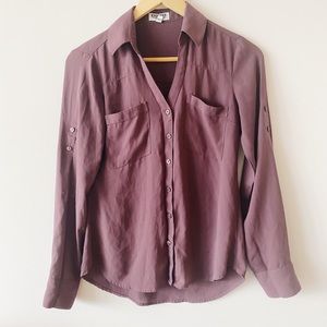 Express Portofino Slim Fit Top XS Purple